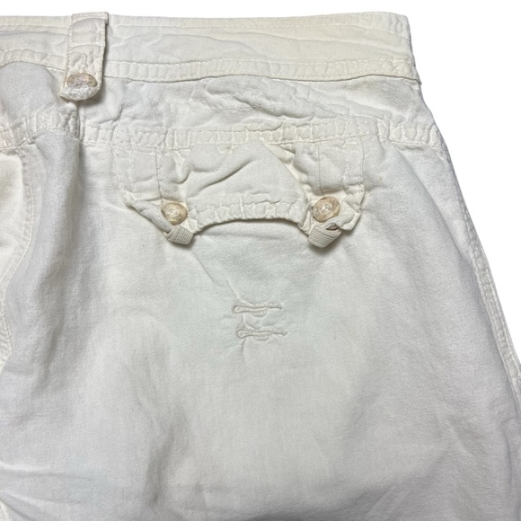 Vintage Y2K Diesel Ivory Low Rise Linen Pants Size 33 - Picture 5 of 10